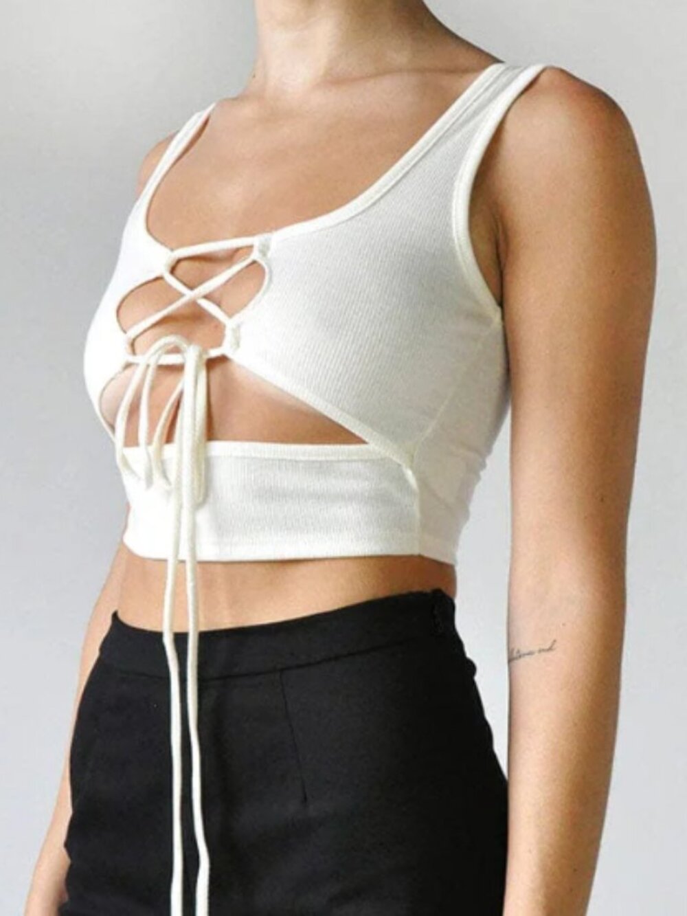 Sullen Lace Up Tank - M - Picture 2 of 2